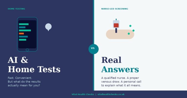 AI health screening versus nurse-led blood testing by Vital Health Checks